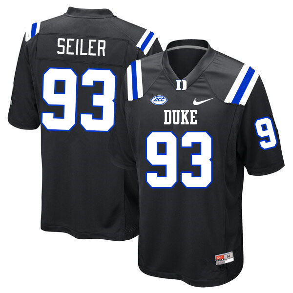 Men #93 Will Seiler Duke Blue Devils College Football Jerseys Stitched-Black